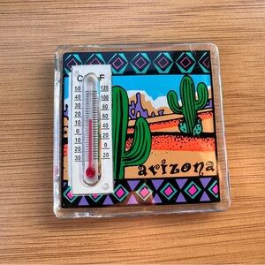 Vintage Souvenir Arizona‎ Thermometer Magnet Desert Cactus